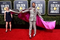 Pose star Billy Porter wore a meme-inspiring ensemble, a suit with embroidered flowers and... a cape.